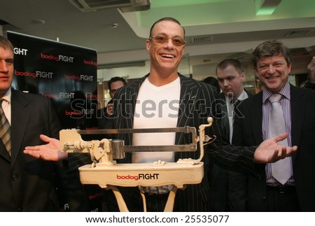 ST. PETERSBURG, RUSSIA, APRIL 13, 2007: film star Jean Claude Van Damme visited St. Petersburg on April 13, 2007 when he met with a world champion on \