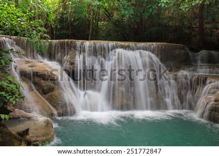Erawan Waterfall, Deep forest waterfall at the National Park,Kranchanaburi,Thailand