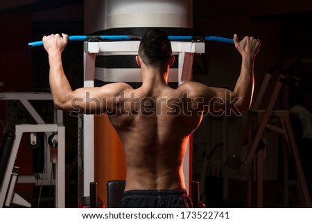 Gym Workout For Back - Bodybuilder Doing Heavy Weight Exercise For Back