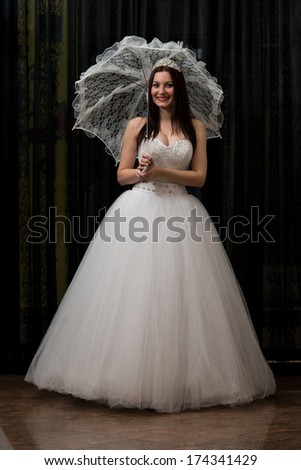 Beauty Bride In White Dress