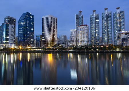 Bangkok night city scape