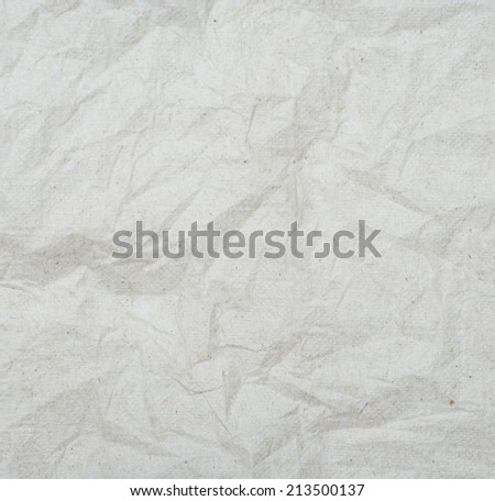 Wrinkled recycle napkin paper texture background, eco concept.