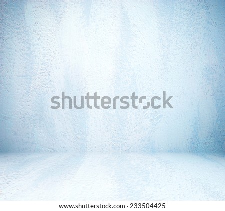 Empty blue cement room in perspective, vintage, grunge background, template, display