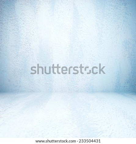 Empty blue cement room in perspective, vintage, grunge background, template, display