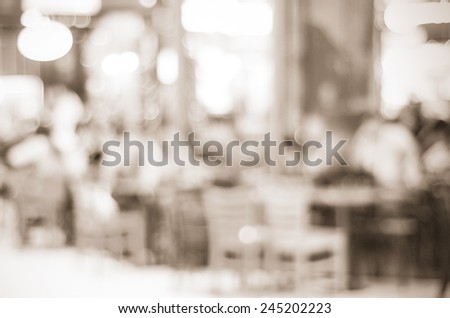 Blurred cafe background with bokeh