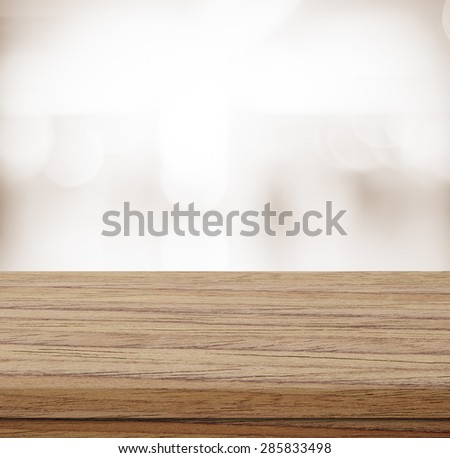 Empty table over blur abstract background, product display, template