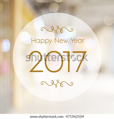 Happy New Year 2017 year on abstract blur festive bokeh background