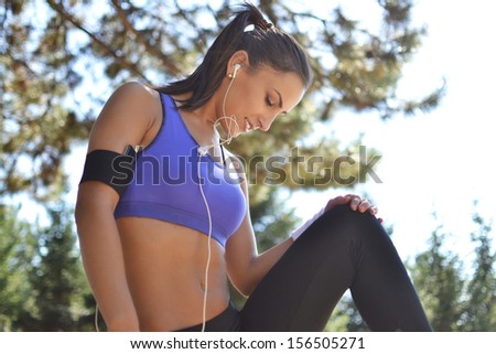 woman working out in the park