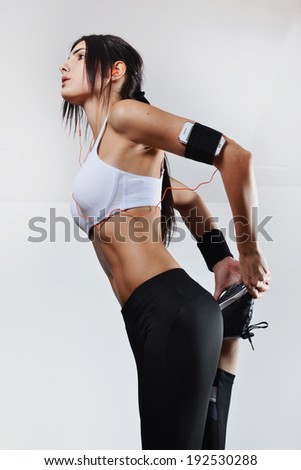 beautiful fitness woman stretching