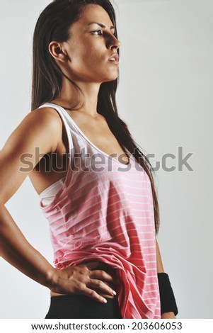 beautiful fitness woman posing, studio shoot