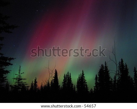 D. Aurora Borealis Alaska Red Skies Northern Lights Copper Center Alaska