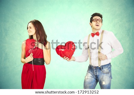 Funny Valentine's Day series of different approaching acts Funny Valentine's Day series of different approaching acts