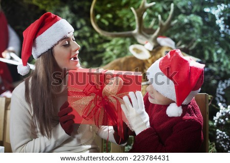 super Christmas with reindeer of Santa Claus