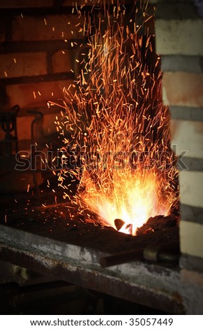 industry fire make with metal production