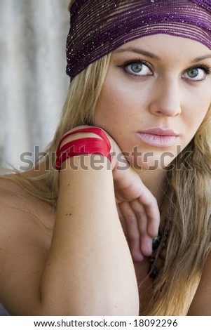 stock photo beautiful hippie girl in the country