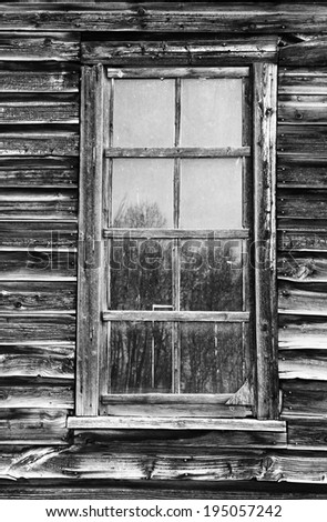 Old eight paned window frame