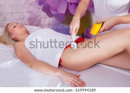 vacuum massage procedure in the medical beauty center