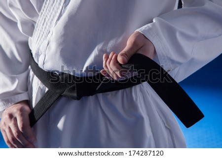 Karate with black belt