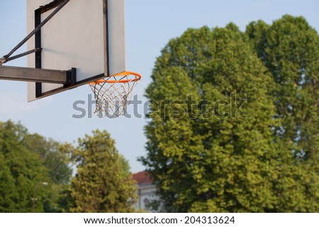 basketball hoop stand at playground