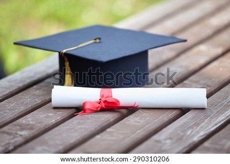Black  Graduation Cap with Degree