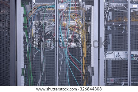 Server Room Network/communications server cluster in a server room