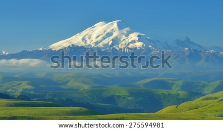 This is snow summit in Caucasus mountains ,Elbrus in summer