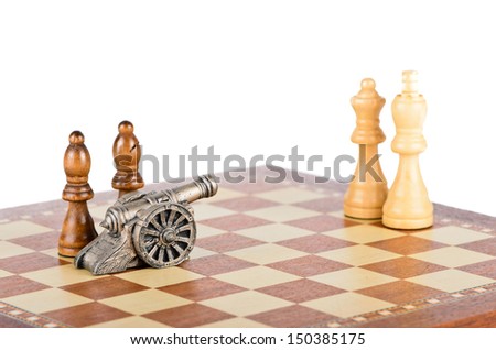 Battle with a gun on a chess board
