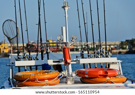 Fishing gear on the boat and buoys