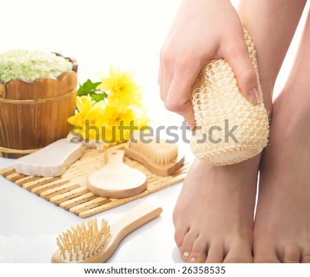 Set for a bath and hygiene of legs