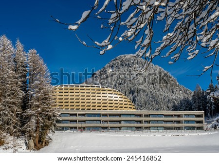 DAVOS, SWITZERLAND - JANUARY 18, 2015 : Luxury hotel Intercontinental in Davos, Switzerland for VIP gestures of 45th World Economic Forum, that will take place on 21-24 January.