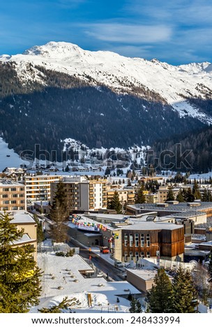 DAVOS, SWITZERLAND - JANUARY 12, 2015 : Congress Center in Davos, Switzerland - the place of annual World Economic Forum.