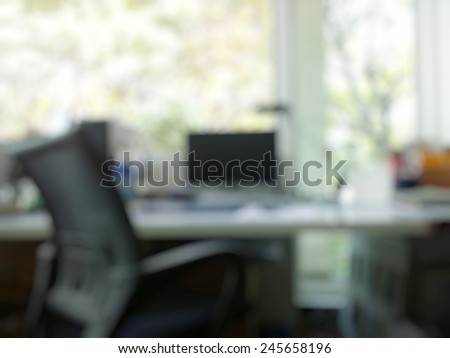 abstract office with computer blur background