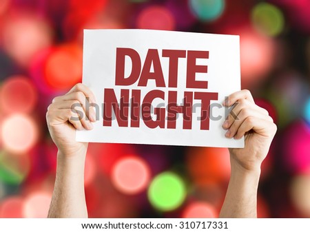 Date Night card with bokeh background