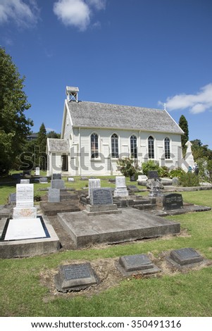 OLDEST CHURCH IN NEW ZEALAND - CIRCA FEBRUARY 2014 - Christ Church at Russell New Zealand New Zealands oldest church