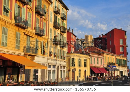 NICE, FRANCE - JUNE 17: One of the main streets near downtown on June 17, 2011. Nice is the 2nd popular most visited city in France.