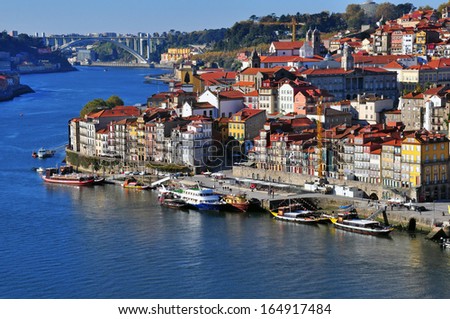 PORTO, PORTUGAL - NOVEMBER 25: Panorama of city from the viewpoint on November 25, 2013 in Porto,Portugal. Porto is one of the oldest European centers and the second largest city of Portugal.