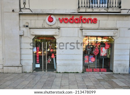 LISBON, PORTUGAL - DECEMBER 21: Vodafone store in the street of Lisbon on December 21, 2012. Vodafone is a British multinational telecommunications company headquartered in London.