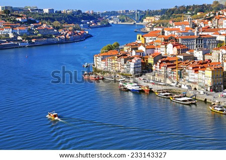 PORTO, PORTUGAL - NOVEMBER 27: Panoramic view of Porto city centre on November 27, 2013. Porto is one of the oldest European centers and the second largest city of Portugal.