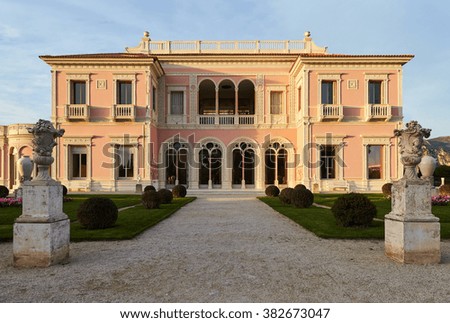 France, Cap Ferrat, January 30, 2016: Villa Rothschild Ephrussi on Cap Ferrat