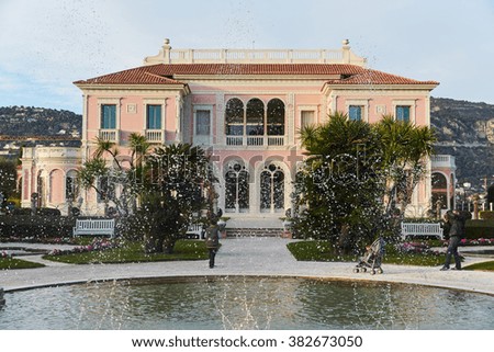 France, Cap Ferrat, January 30, 2016: Villa Rothschild Ephrussi on Cap Ferra