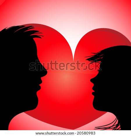 in love silhouette. couple in love silhouette