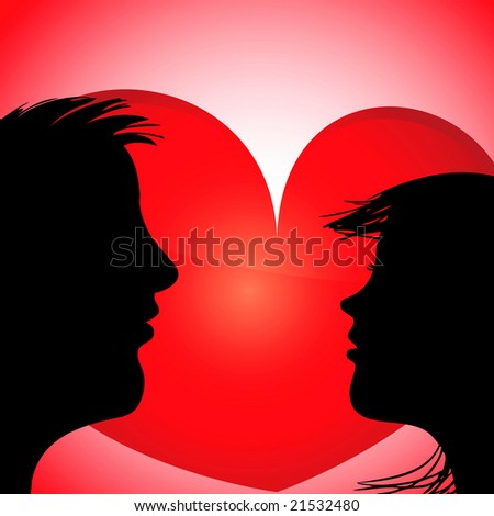 in love silhouette. couple in love silhouette