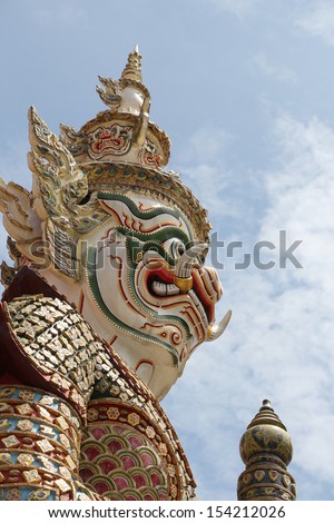 Giant demon statue in Grand Palace  Bangkok,Thailand