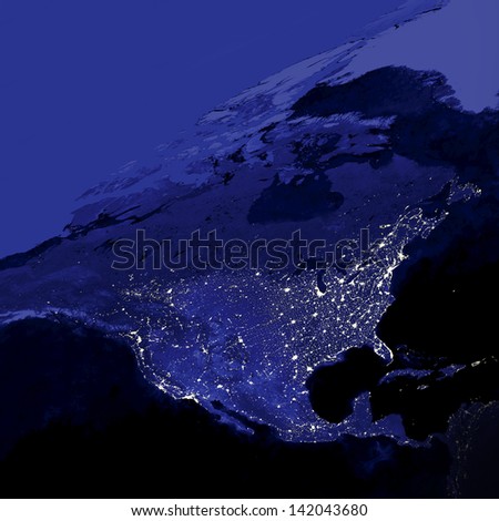 This image of United States city lights was created with data from the Defense Meteorological Satellite Program (DMSP) Operational Linescan System (OLS). N.A.S.A. Image Edited