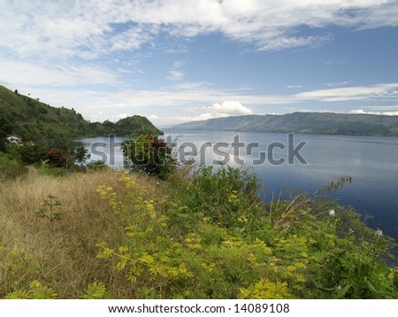 Download this Lake Toba View From Tiga Ras Simalungun Sumatra Indonesia Stock picture