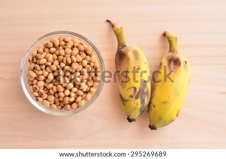 soybean banana food wall background seeds isolated nature fresh plant health