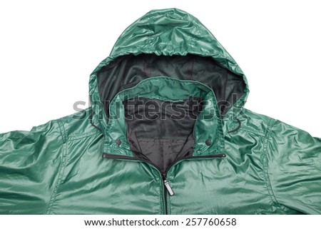 green windbreaker waterproof  jacket full zip