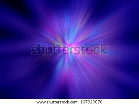 Abstract view of a star going supernova depicting a sense of speed, time and motion.