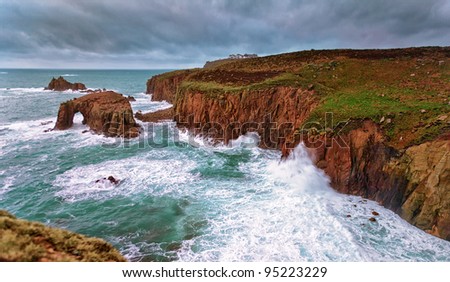 Lands End in Cornwall, UK