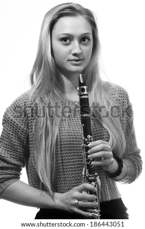 Woman Plays Clarinet